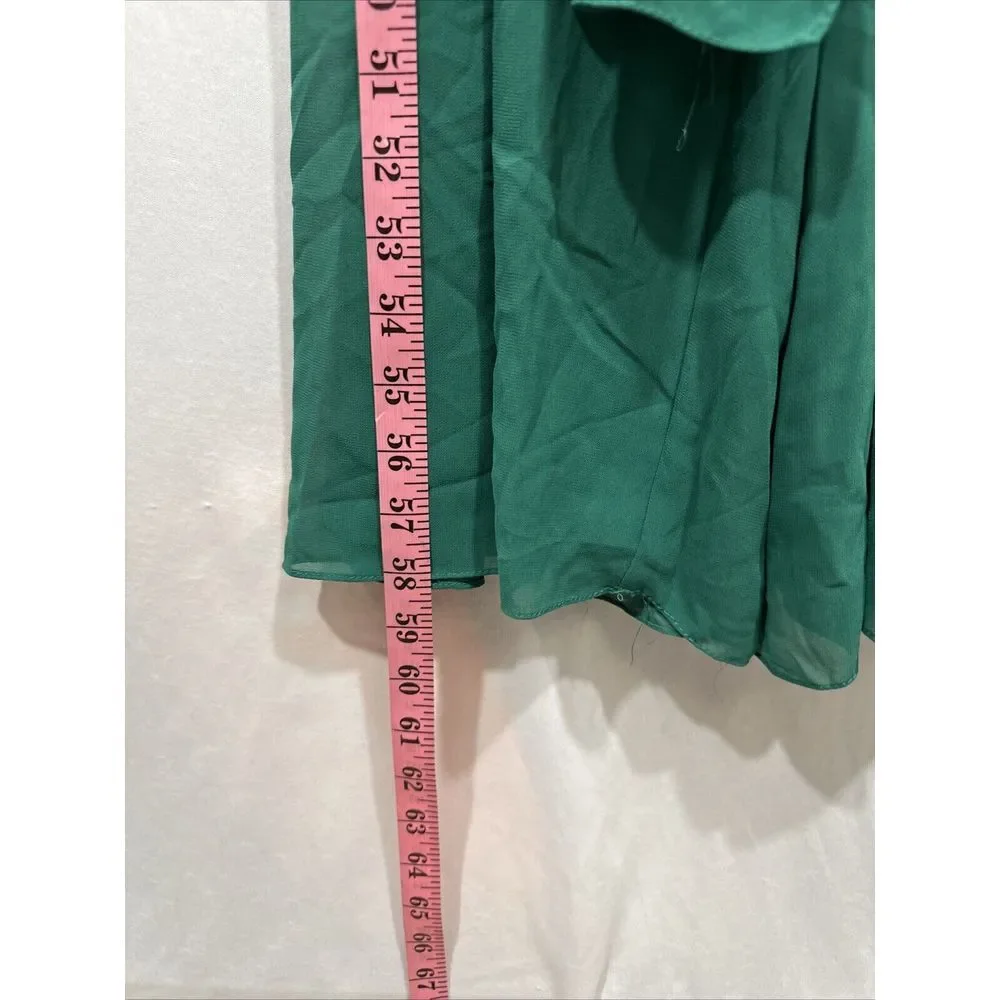 NWD IEENA Mac Duggal [ XS‎ ] 2651 Ruched Sleeveless Tie Jumpsuit Emerald Green